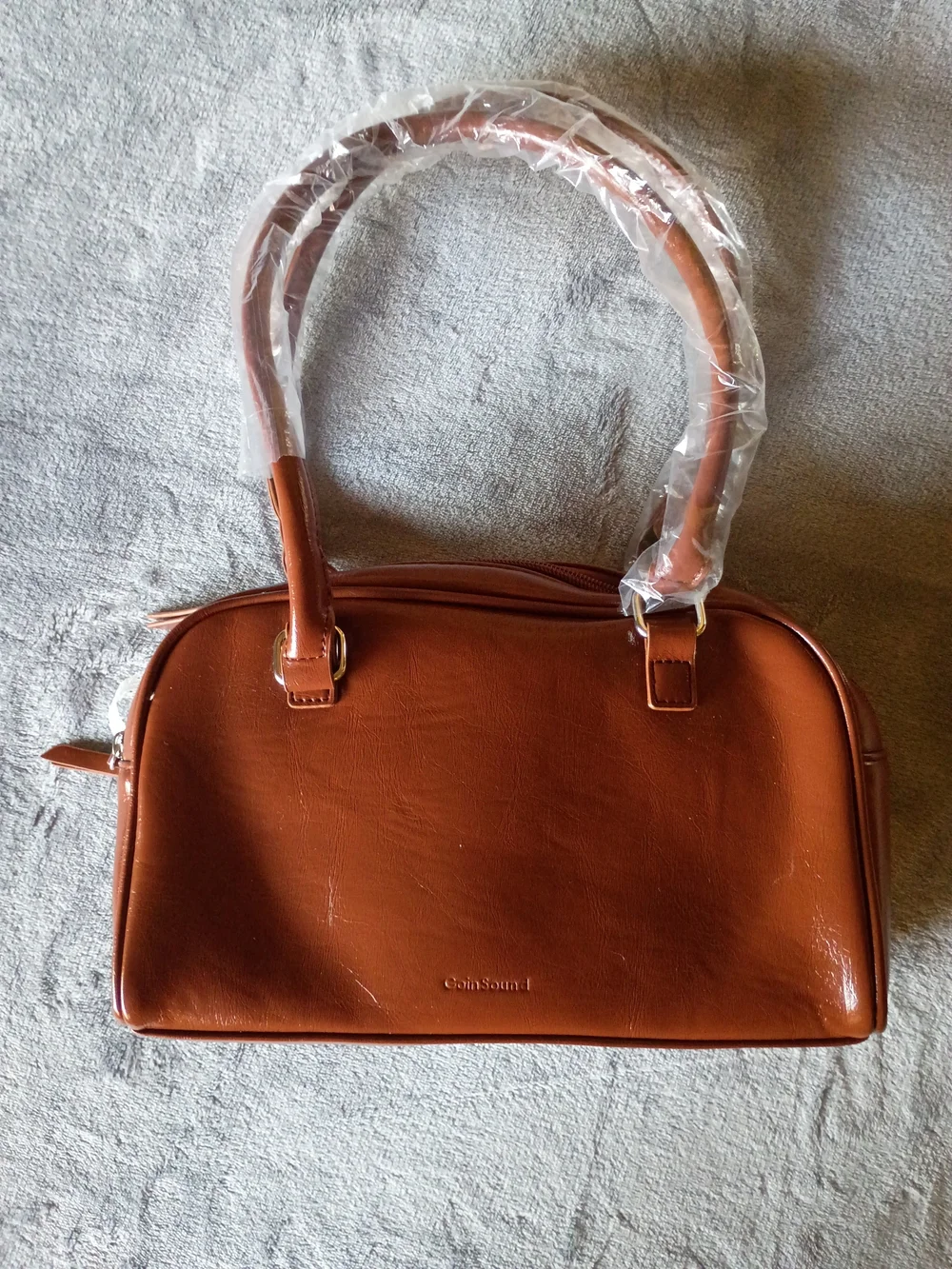 Brown Retro PU Leather Bow Pearl Shoulder Bag Purse NWT